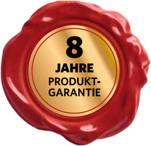 8 Jahre Garantie-Siegel