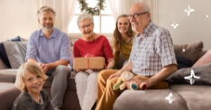 Familie an Weihnachten