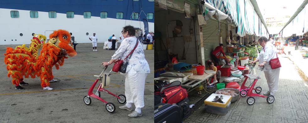 Susan auf Kreuzfahrt mit dem Rollator